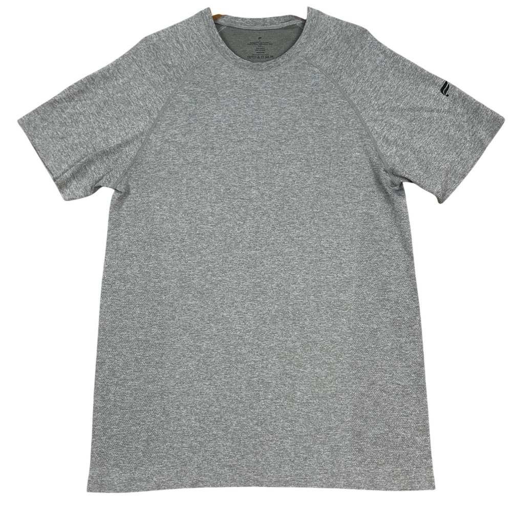 Fabletics T-Shirt Mens Small Gray Heathered Short Sleeve Performance Activewear